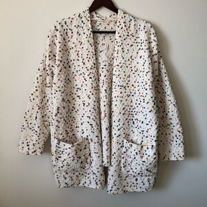 Moon & Madison rainbow confetti knit cardigan - size SMALL - open front sweater
